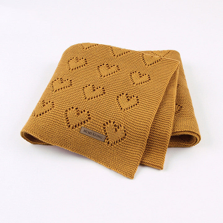 Discover the Comfort of Our Knitted Heart Baby Windproof Blanket